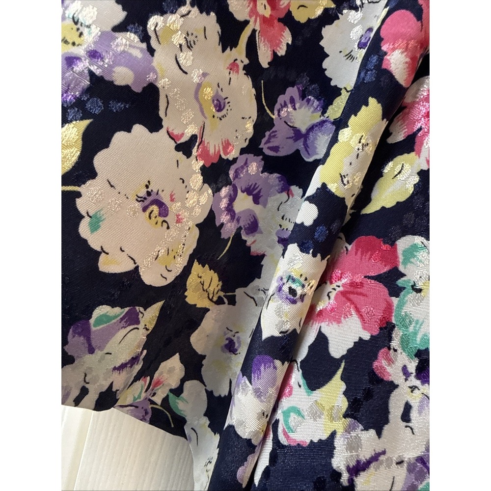 Vtg. BRELI ORIGINALS Silky Button Down Floral Pleated Dress Women's Size‎ 14 - Picture 5 of 5